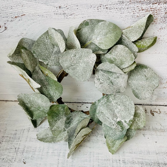 *Frosted Dollar Eucalyptus Candle Ring, 3.5” - Picture 14 of 15